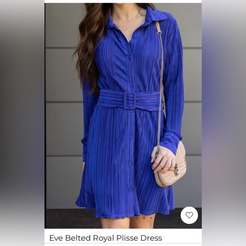 Grace and Lace NWT Eve Belted Royal Plisse Dress size XS